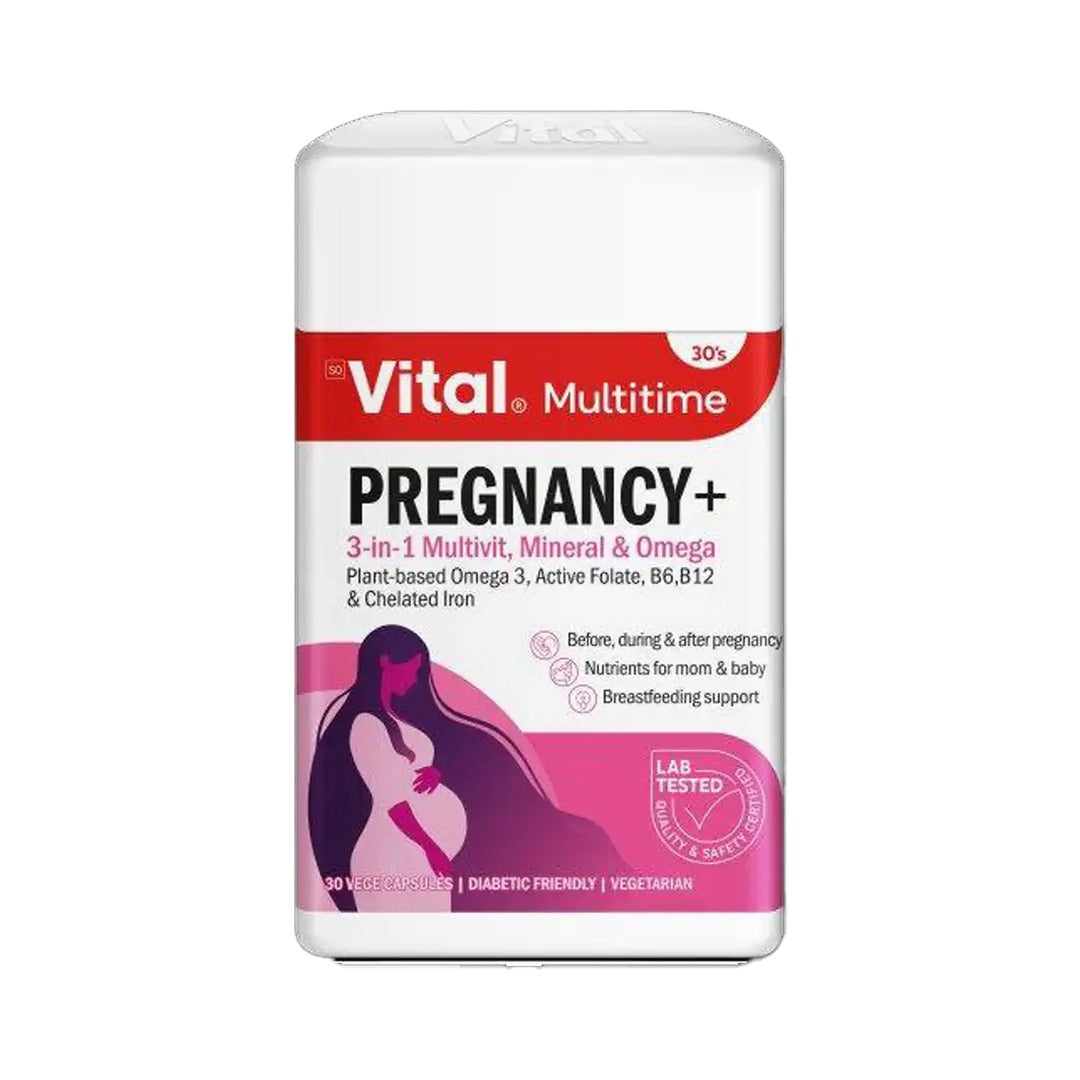 Vital Pregnancy Plus Caps 30's prenatal vitamin supplement pack